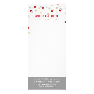 Carte Publicitaire PRIX SERVICES LISTE confetti spot motif or rouge