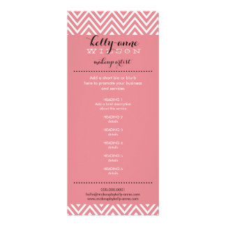Carte Publicitaire PRIX SERVICES LISTE cool chevron motif corail