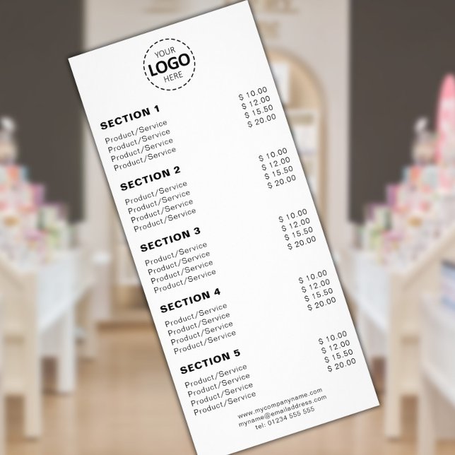 Carte Publicitaire Produit/Prestations de service Simple Blanc (Créateur téléchargé)