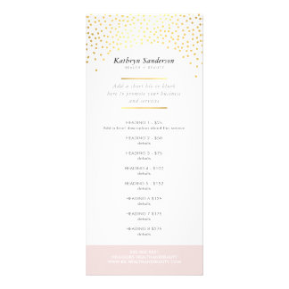 Carte Publicitaire PROMO PRIX SERVICE LISTE chic et rustique confetti