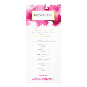 Carte Publicitaire PROMO PRIX SERVICES LISTE Aquarelle rose moderne