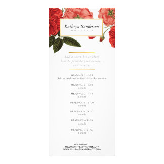 Carte Publicitaire PROMO PRIX SERVICES LISTE Fleur de rose rouge flor