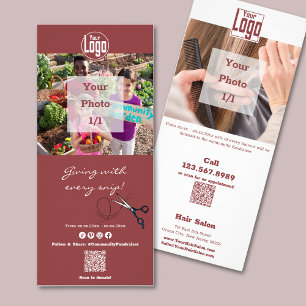 Carte Publicitaire Promotion Salon des cheveux Campagne de financemen