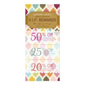 Carte Publicitaire Quatrefoil coloré sur mesure Coupons Salon Spécial