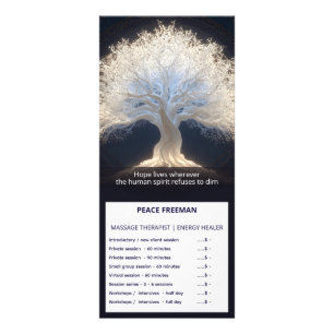 Carte Publicitaire Racines de la lumière des étoiles   Arbre lumineux