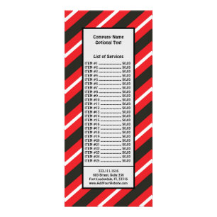 Carte Publicitaire Rayures géométriques Lignes diagonales Rouge Noir