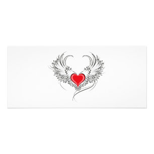 Carte Publicitaire Red Angel Coeur avec ailes