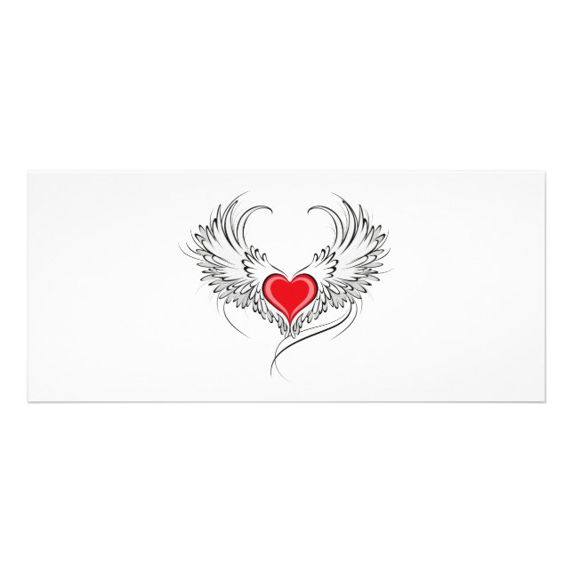 Carte Publicitaire Red Angel Coeur avec ailes (Devant)
