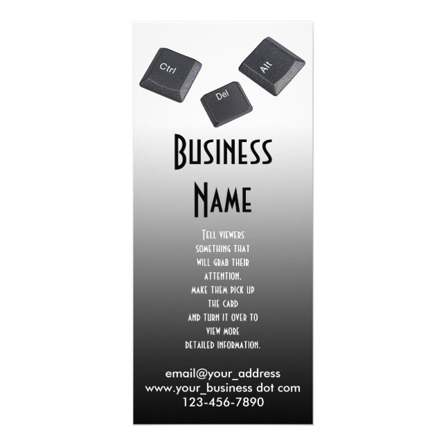 Carte Publicitaire Redémarrer les clés de l'ordinateur (Devant)