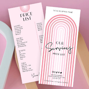 Carte Publicitaire Retro Arch Girly Rose tendance beauté PMU Prix