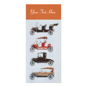 Carte Publicitaire RETRO CARS 2- réparation automobile brun