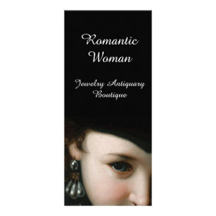 CARTE PUBLICITAIRE ROMANTIC WOMAN,ANTIQUE JEWELS AND PEARLS MONOGRAM