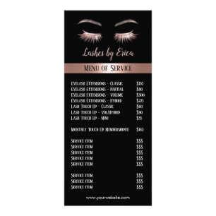 Carte Publicitaire Rose Gold Eyelash Extensions Beauté Salon Prix