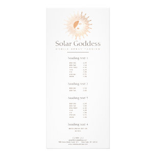 Carte Publicitaire Rose Gold Sun Goddess Girl Spray Tanning Salon