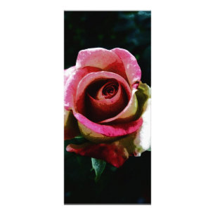 Carte Publicitaire Rose Peinte à l'Huile