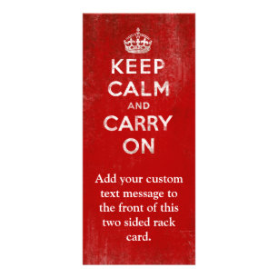 Carte Publicitaire Rouge-foncé vintages affligés gardent le calme et