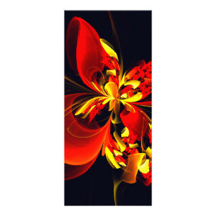 Carte Publicitaire Rouge Jaune Floral Moderne Résumé Modèle Art #10
