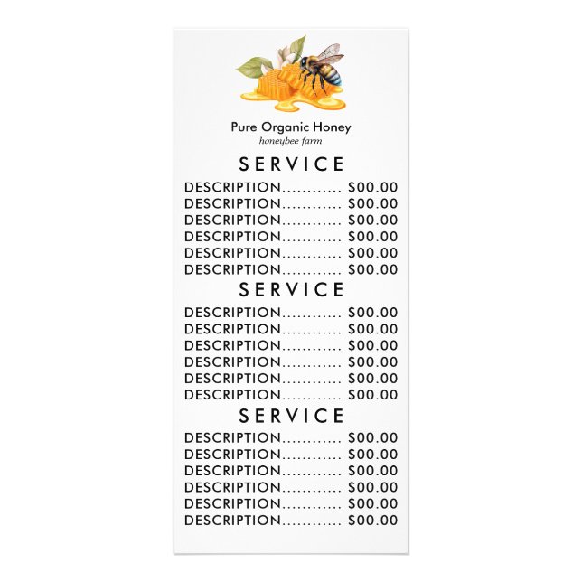 Carte Publicitaire Ruches élégantes avec abeille (Devant)