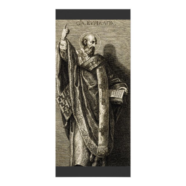 Carte Publicitaire Saint Cyrille de Jérusalem Art Graphique Sacré (Devant)