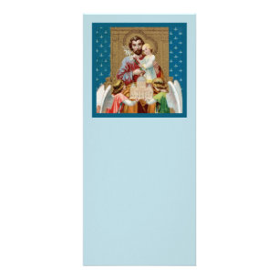 Carte Publicitaire Saint Joseph intronisé recevant une maquette du Va