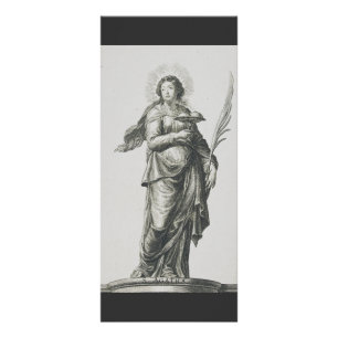 Carte Publicitaire Sainte Agathe de Sicile Grâce Volcanique Art