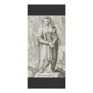 Carte Publicitaire Sainte Hildegarde de Bingen Art Mystique Médiéval