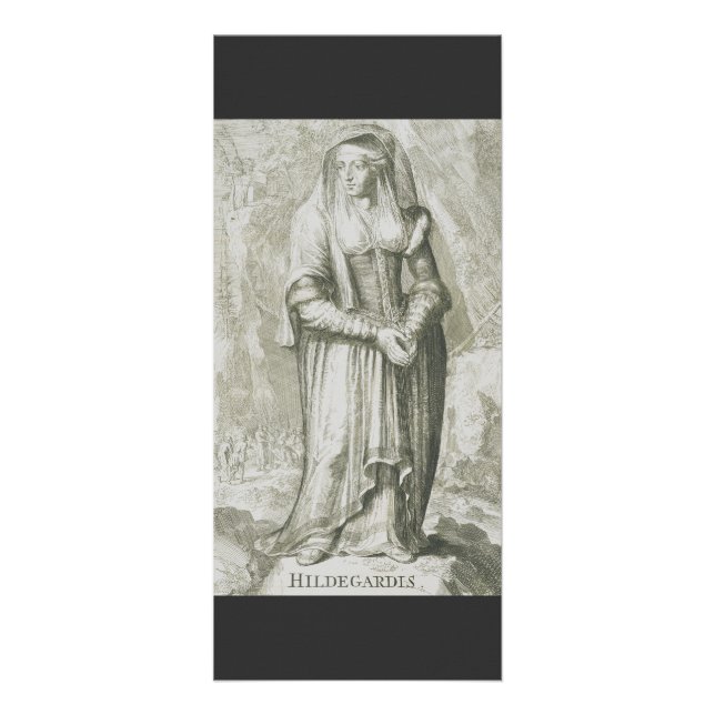 Carte Publicitaire Sainte Hildegarde de Bingen Art Mystique Médiéval (Devant)