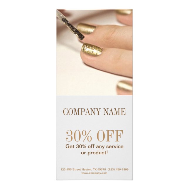 Carte Publicitaire salon à ongles de beauté de mode girly (Devant)