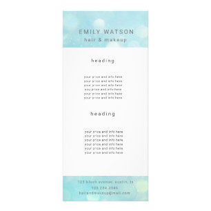 Carte Publicitaire salon bokeh pastel sparkle tarif
