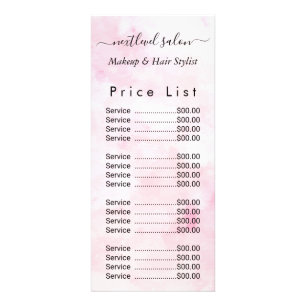 Carte Publicitaire Salon de beauté aquarelle rose