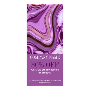Carte Publicitaire salon de beauté chic abstrait Metallic Purple Swir