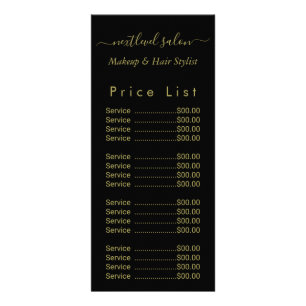 Carte Publicitaire Salon de beauté Golden and Black