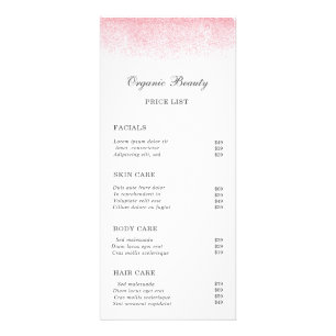 Carte Publicitaire Salon de beauté Lite Parties scintillant rose