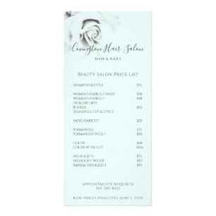 Carte Publicitaire Salon de beauté Prix et services