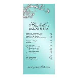 Carte Publicitaire Salon de cheveux Beauté Rack Card Bijoux Swirl Bl