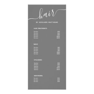 Carte Publicitaire Salon de cheveux gris moderne simple élégant Liste