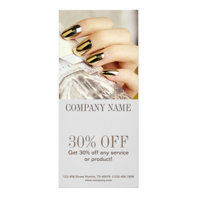 Carte Publicitaire salon de ongles manucure moderne et élégant (Devant)
