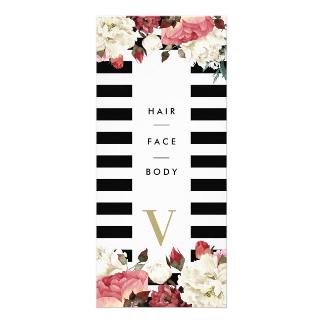 Carte Publicitaire Salon Moderne Services Tarifs Botanique (Devant)