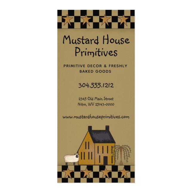 Carte Publicitaire Saltbox de la moutarde de campagne primitive Maiso (Devant)