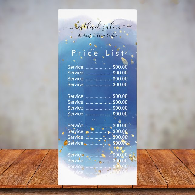 Carte Publicitaire Script de signature holographique Moderne Glam Pai (Holographic Signature Script Modern Glam Glitter Rack Card
)