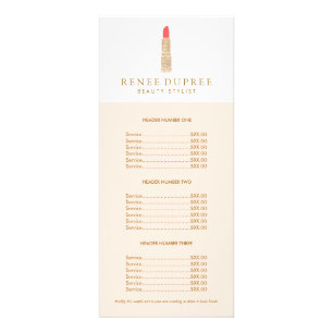 Carte Publicitaire Sequin Lipstick Logo Maquillage Artiste Prix Liste
