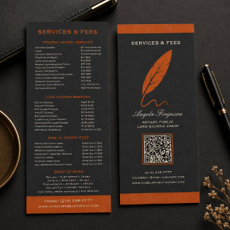 Carte Publicitaire Services de notaire public élégants au charbon de