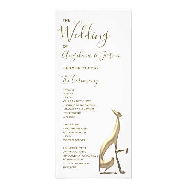 Carte Publicitaire Simple mariage en or (Devant)