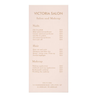 Carte Publicitaire Simple Moderne Chic Unique Pale Blush Salon Maquil