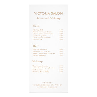 Carte Publicitaire Simple Moderne Chic Unique Salon Blanc Maquillage
