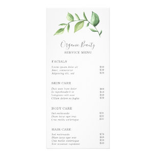 Carte Publicitaire Simple verdure Elégant Rustique Tarifs