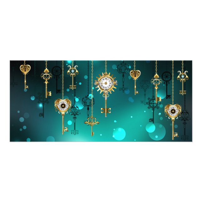 Carte Publicitaire Skeleton Keys on Green Background (Devant)