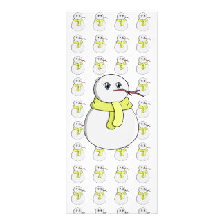 Carte Publicitaire Snowman portant une écharpe jaune