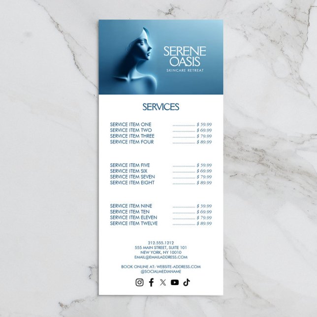 Carte Publicitaire Soin de beauté serein, Massage, Spa (Créateur téléchargé)