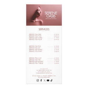 Carte Publicitaire Soins de beauté Sérénité, Massage, Spa Rose